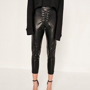 Provocative Shiny Lace-Up Tights